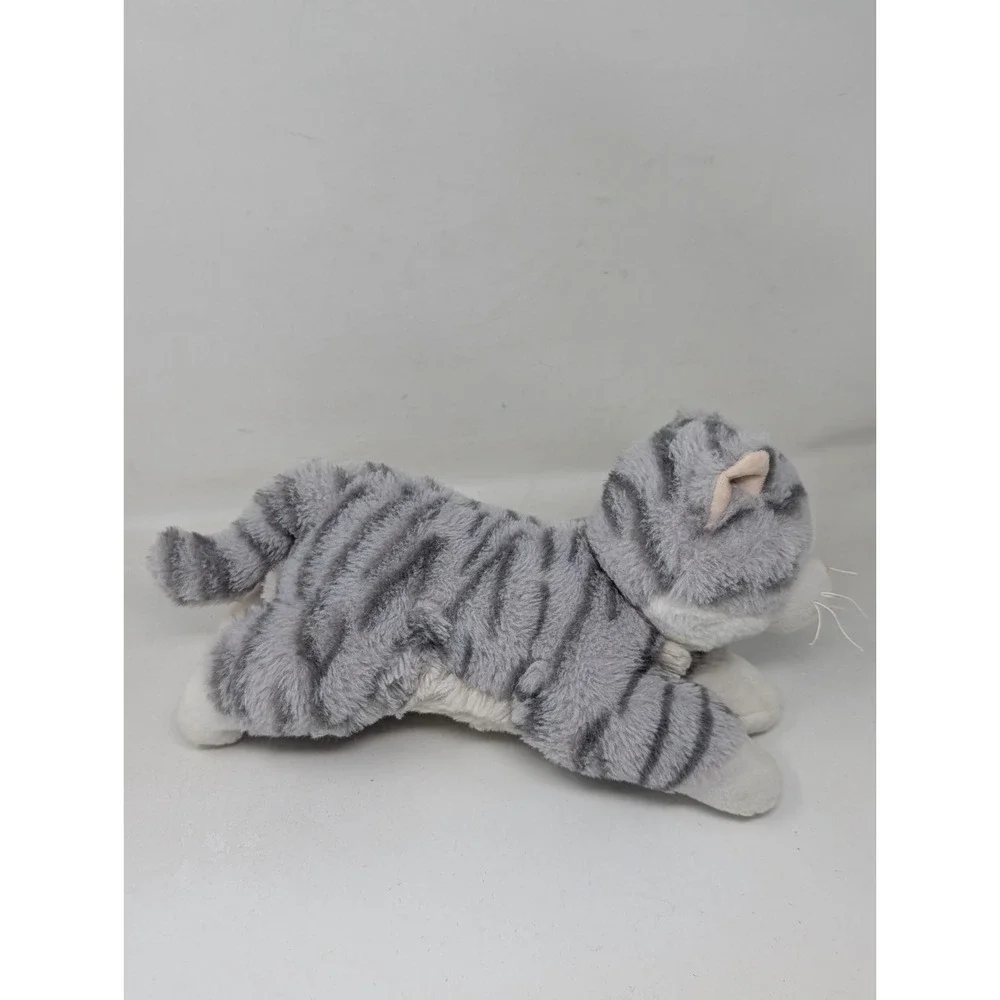 2017 Linzy‎ Meowing Sound Gray Tabby Cat Plush Tested Working VTG